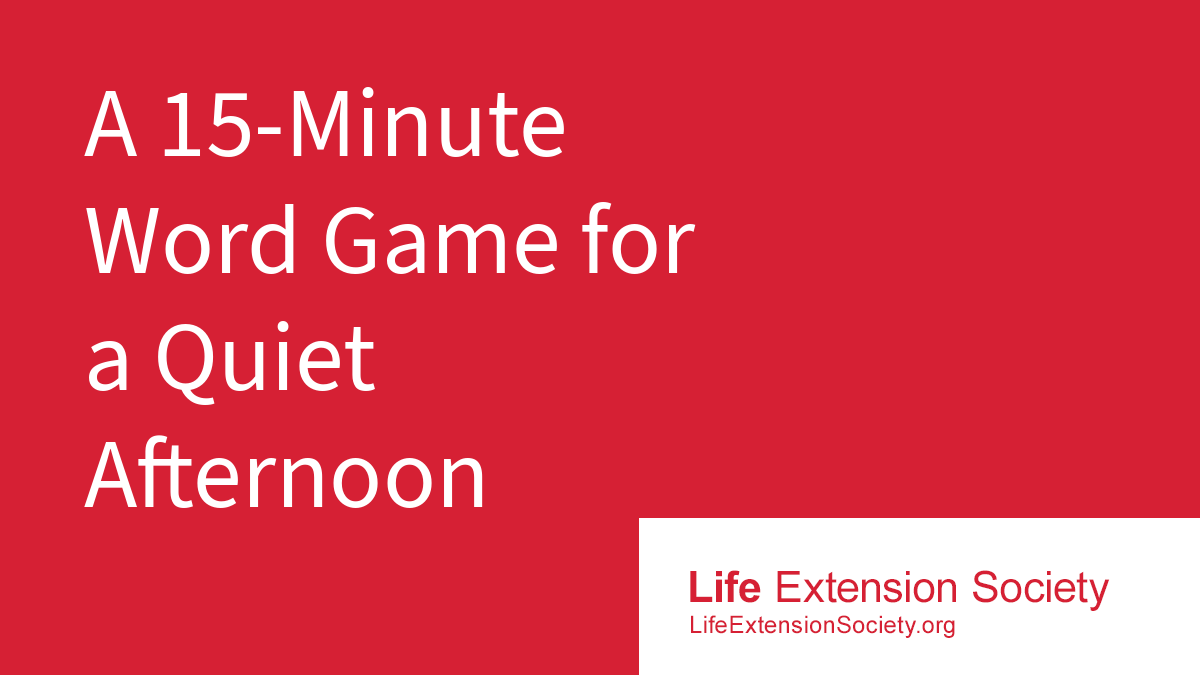 A 15-Minute Word Game for a Quiet Afternoon